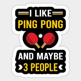 3 People Ping Pong Table Tennis Sticker